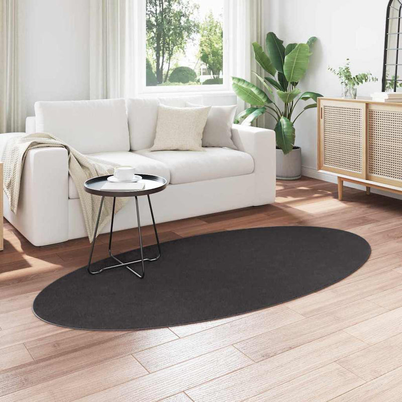 Load image into Gallery viewer, Vidaxl vloerkleden ovaal huarte antraciet 100 x 200 cm 100% polyester
