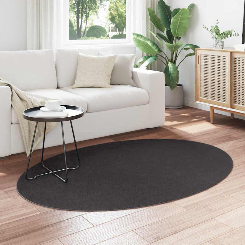 Load image into Gallery viewer, Vidaxl vloerkleden ovaal huarte antraciet 120 x 170 cm 100% polyester
