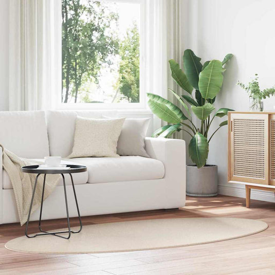 Vidaxl vloerkleden ovaal huarte beige 100 x 200 cm 100% polyester