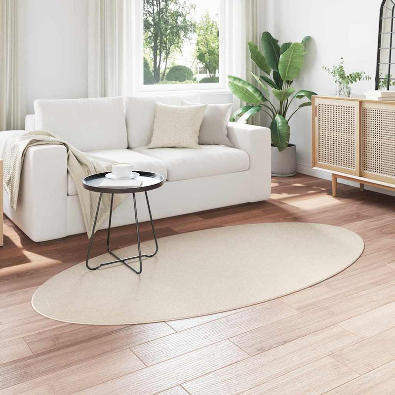 Load image into Gallery viewer, Vidaxl vloerkleden ovaal huarte beige 100 x 200 cm 100% polyester
