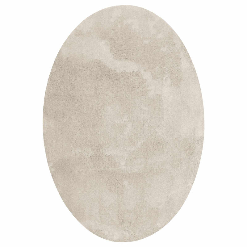 Load image into Gallery viewer, Vidaxl vloerkleden ovaal huarte beige 160 x 230 cm 100% polyester
