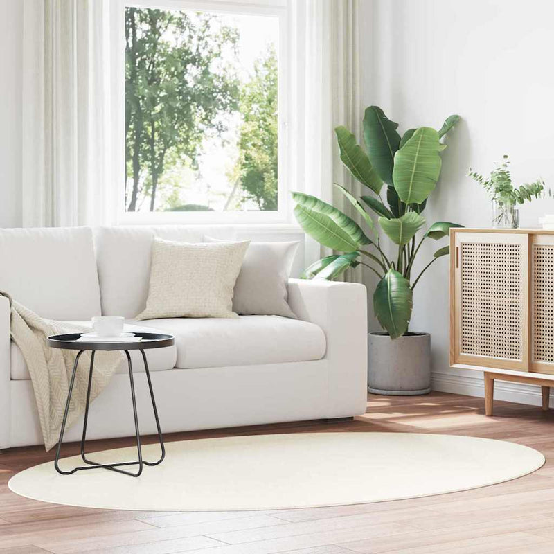 Load image into Gallery viewer, Vidaxl vloerkleden ovaal huarte crème 140 x 200 cm 100% polyester
