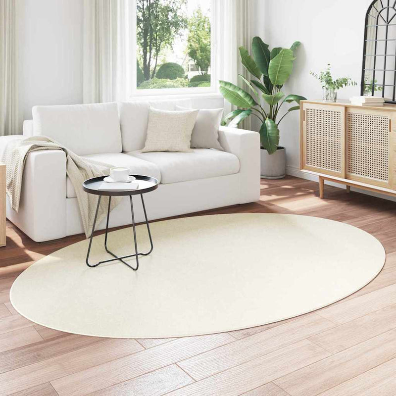 Load image into Gallery viewer, Vidaxl vloerkleden ovaal huarte crème 160 x 230 cm 100% polyester

