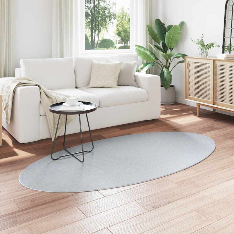 Load image into Gallery viewer, Vidaxl vloerkleden ovaal huarte grijs 100 x 200 cm 100% polyester
