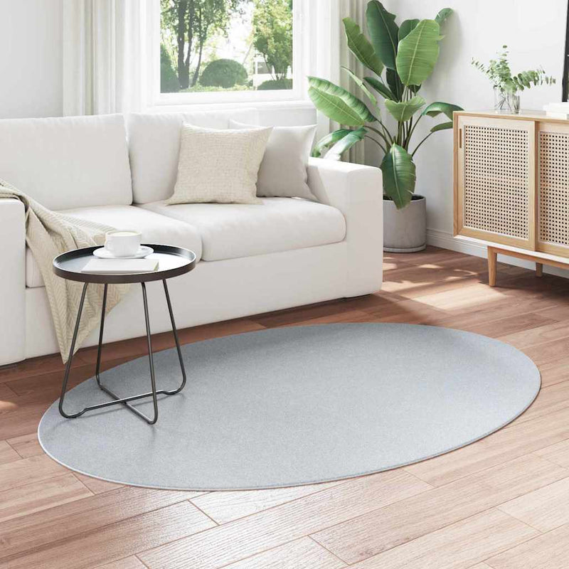Load image into Gallery viewer, Vidaxl vloerkleden ovaal huarte grijs 120 x 170 cm 100% polyester
