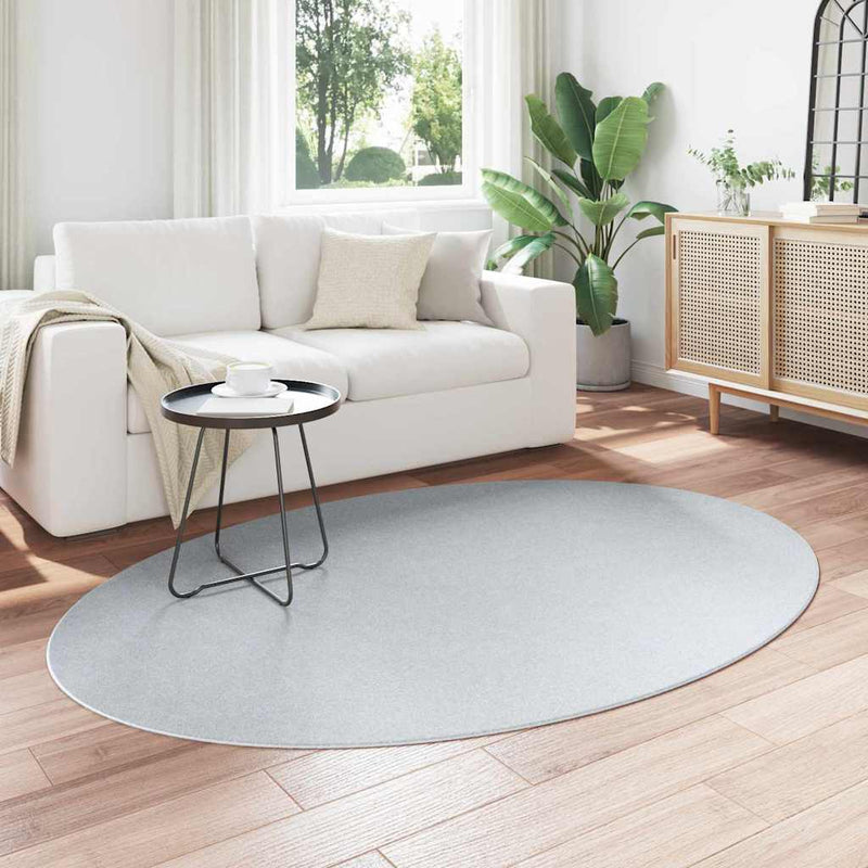 Load image into Gallery viewer, Vidaxl vloerkleden ovaal huarte grijs 140 x 200 cm 100% polyester
