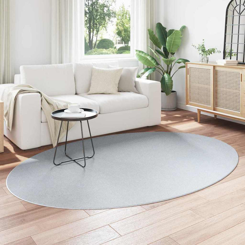 Load image into Gallery viewer, Vidaxl vloerkleden ovaal huarte grijs 160 x 230 cm 100% polyester
