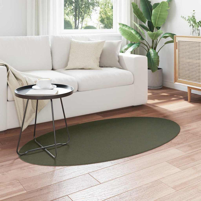 Load image into Gallery viewer, Vidaxl vloerkleden ovaal huarte bosgroen 80 x 150 cm 100% polyester

