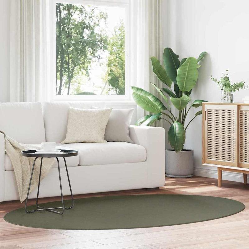 Load image into Gallery viewer, Vidaxl vloerkleden ovaal huarte bosgroen 140 x 200 cm 100% polyester
