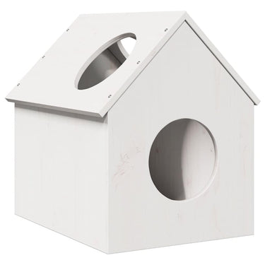 Vidaxl kattenhuis 41x50x50 cm massief grenenhout wit
