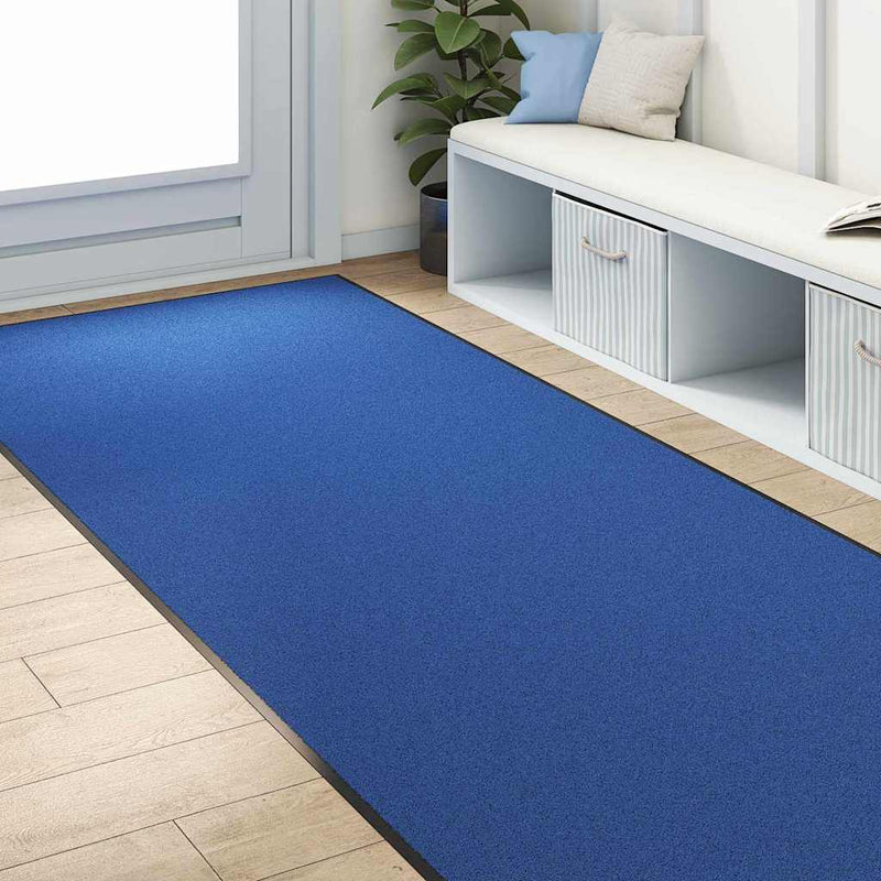 Load image into Gallery viewer, Vidaxl deurmat anders blauw en zwart 120 x 250 cm polyamide en pvc

