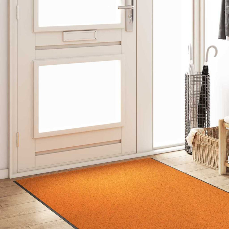 Load image into Gallery viewer, Vidaxl deurmat anders oranje en zwart 120 x 350 cm polyamide en pvc
