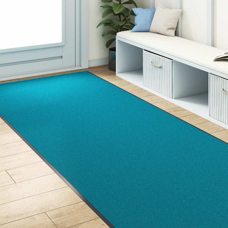 Load image into Gallery viewer, Vidaxl deurmat anders cyaan en zwart 120 x 400 cm polyamide en pvc
