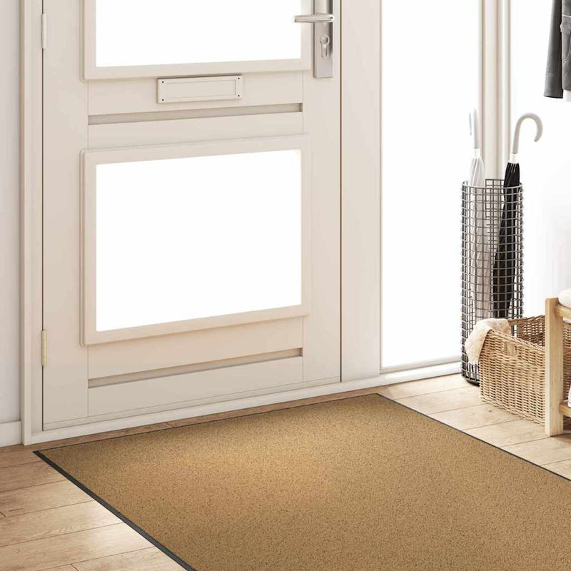 Load image into Gallery viewer, Vidaxl deurmat anders crème en zwart 120 x 250 cm polyamide en pvc
