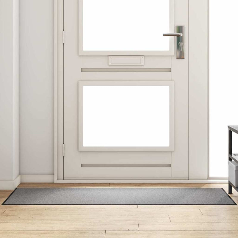 Load image into Gallery viewer, Vidaxl deurmat grijs en zwart 60 x 180 cm polypropyleen en vinyl
