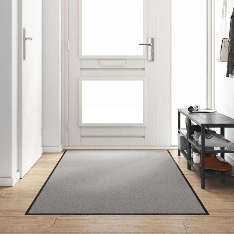 Load image into Gallery viewer, Vidaxl deurmat grijs en zwart 120 x 250 cm polypropyleen en vinyl
