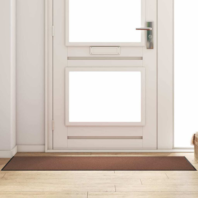 Load image into Gallery viewer, Vidaxl deurmat bruin en zwart 60 x 180 cm polypropyleen en vinyl
