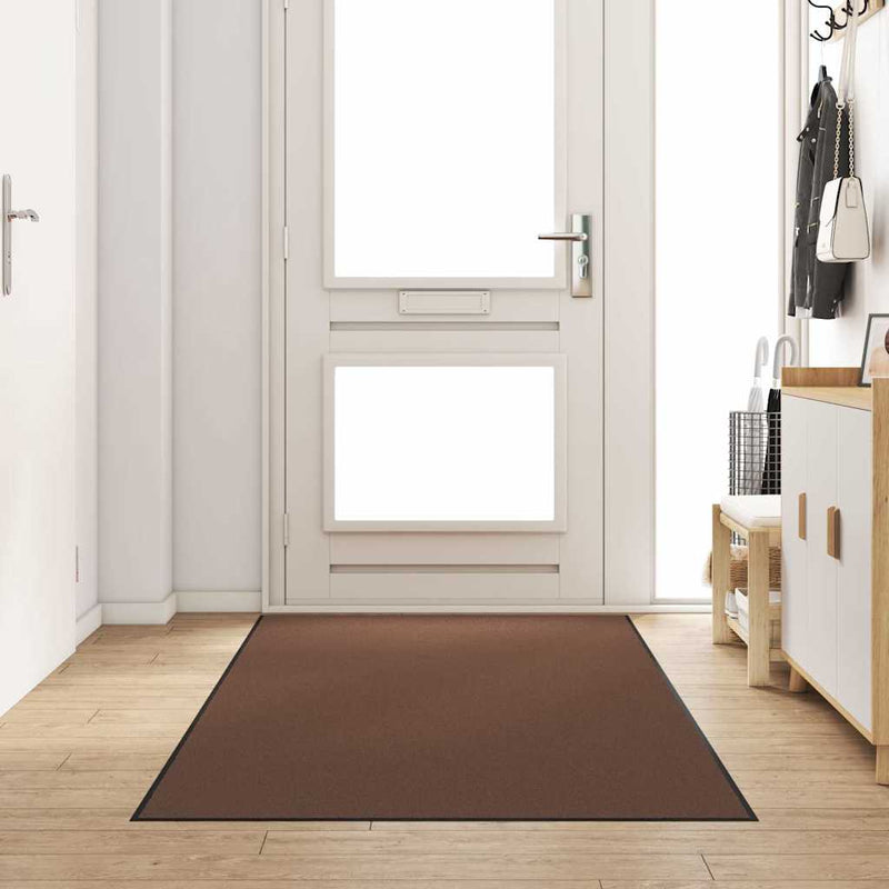 Load image into Gallery viewer, Vidaxl deurmat bruin en zwart 120 x 300 cm polypropyleen en vinyl
