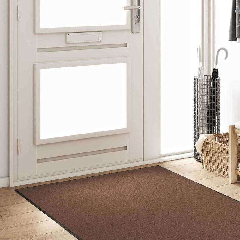 Load image into Gallery viewer, Vidaxl deurmat bruin en zwart 120 x 350 cm polypropyleen en vinyl
