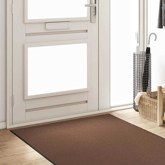 Vidaxl deurmat bruin en zwart 120 x 350 cm polypropyleen en vinyl
