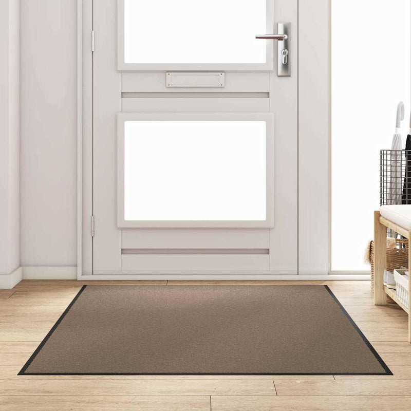 Load image into Gallery viewer, Vidaxl deurmat beige en zwart 120 x 180 cm polypropyleen en vinyl

