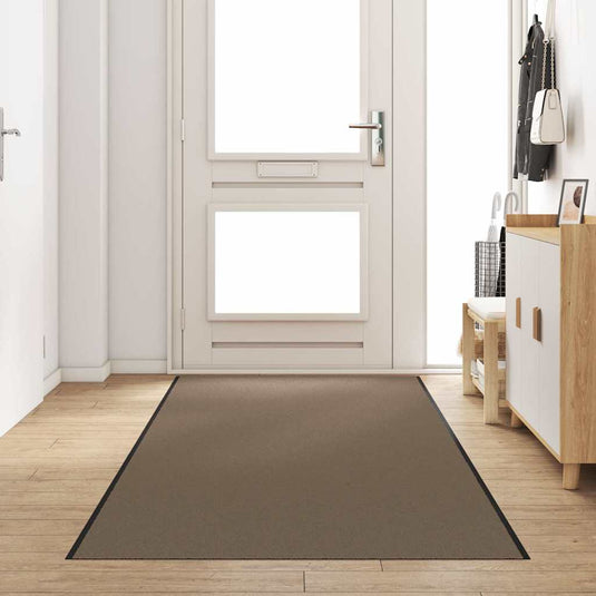 Vidaxl deurmat beige en zwart 120 x 400 cm polypropyleen en vinyl