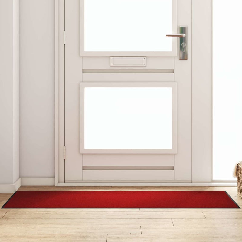 Load image into Gallery viewer, Vidaxl deurmat anders rood en zwart 60 x 180 cm polypropyleen en vinyl
