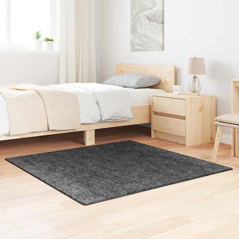 Load image into Gallery viewer, Vidaxl antislip shaggy tapijt donkergrijs 120 x 120 cm pp
