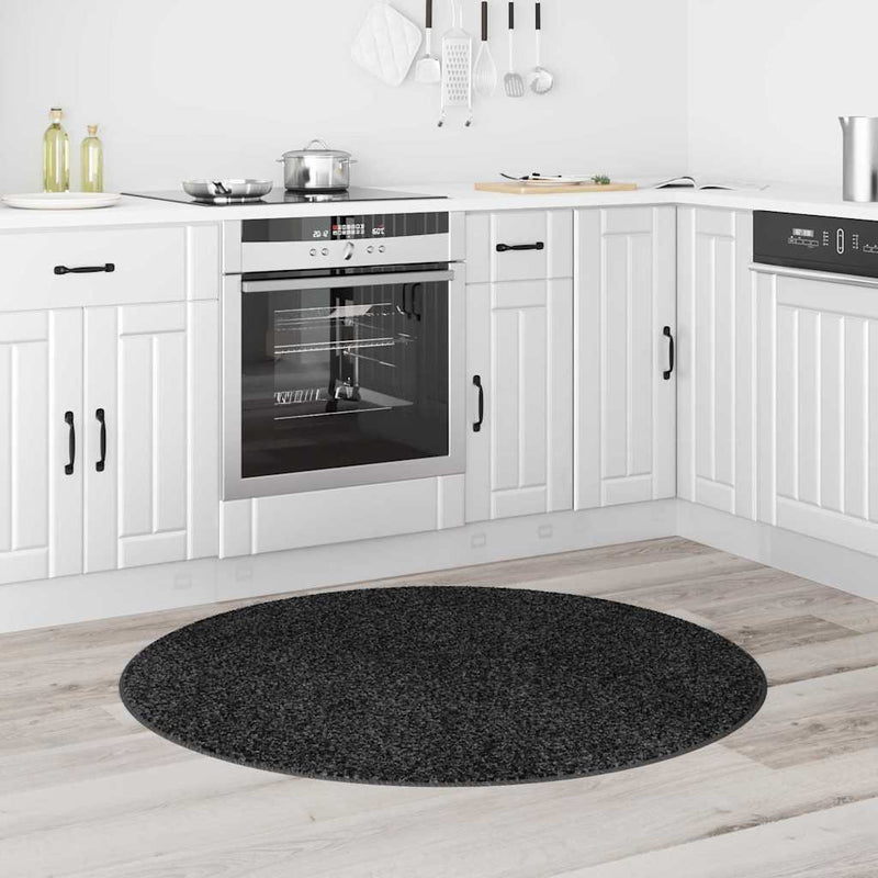 Load image into Gallery viewer, Vidaxl antislip shaggy tapijt donkergrijs 120 x 120 cm pp
