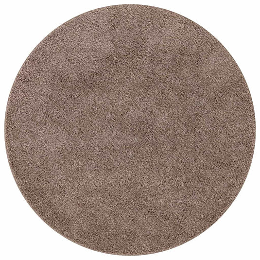 Vidaxl antislip shaggy tapijt bruin 120 x 120 cm pp