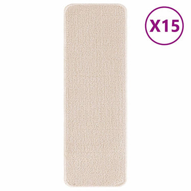 Vidaxl antislip trapmatten latex achterkant 15 pcs crème 60 x 25 cm pp