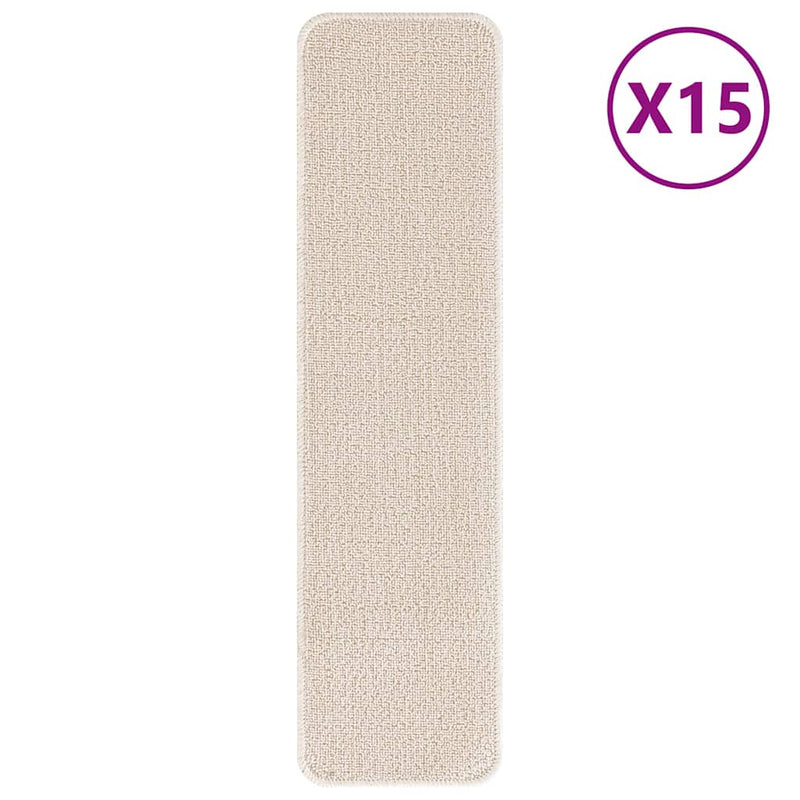 Load image into Gallery viewer, Vidaxl antislip trapmatten rechthoekig 15 pcs crème 75 x 20 cm pp
