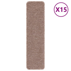 Vidaxl antislip trapmatten 15 pcs lichtbruin 75 x 20 cm pp