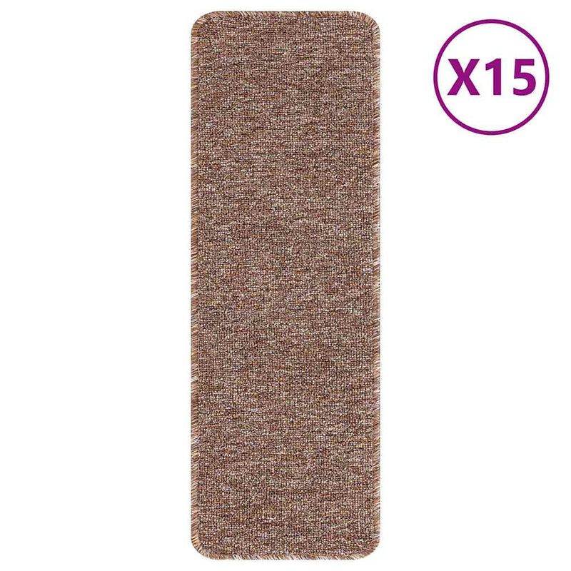 Load image into Gallery viewer, Vidaxl antislip trapmatten latex achterkant 15 pcs bruin 60 x 25 cm pp
