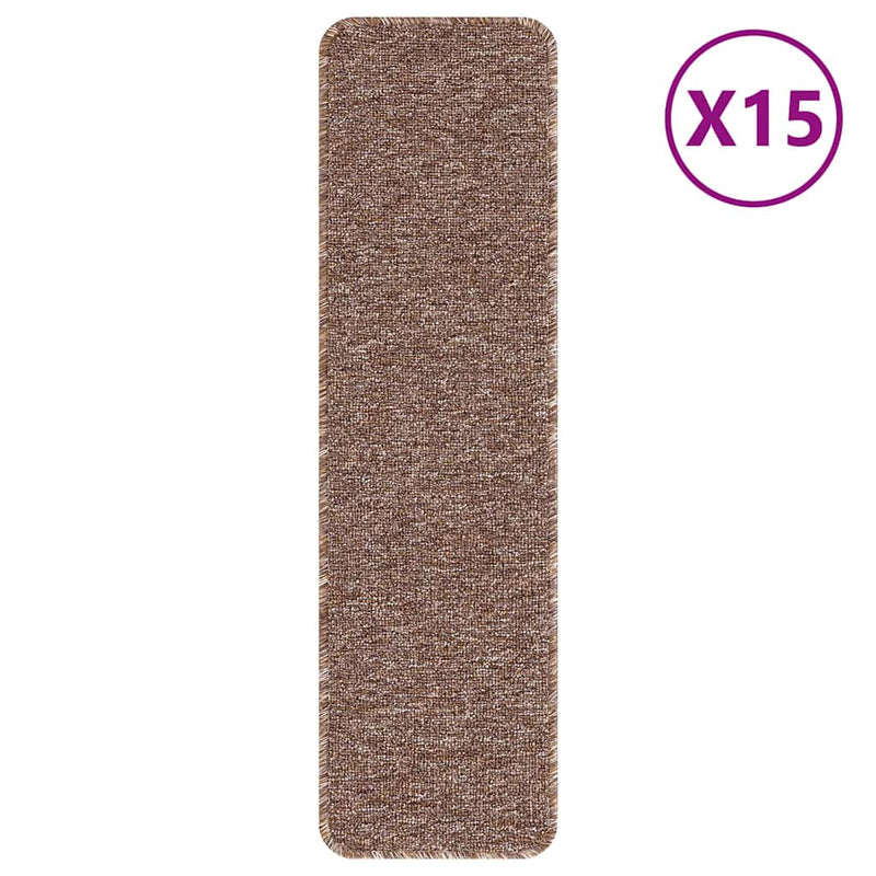 Load image into Gallery viewer, Vidaxl antislip trapmatten latex achterkant 15 pcs bruin 75 x 20 cm pp
