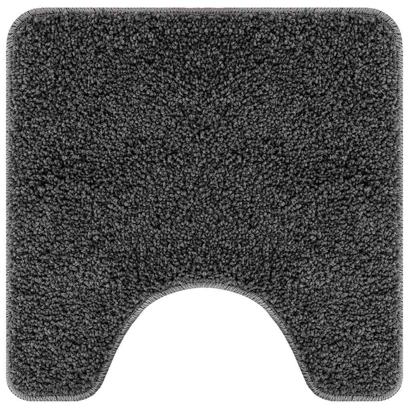 Load image into Gallery viewer, Vidaxl antislip badmat met toilet cut donkergrijs 50 x 50 cm pp
