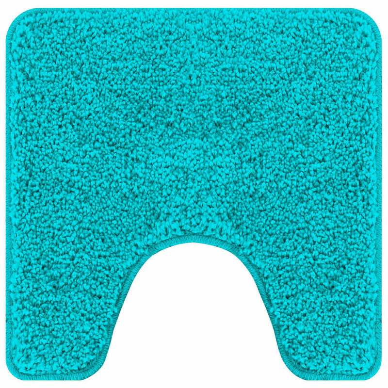 Load image into Gallery viewer, Vidaxl antislip badmat met toilet cut turquoise 50 x 50 cm pp
