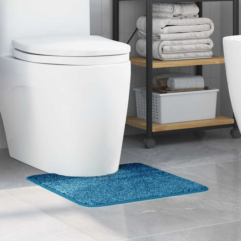 Load image into Gallery viewer, Vidaxl antislip badmat met toilet cut blauw 50 x 50 cm pp
