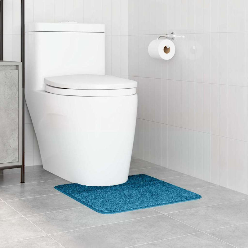 Load image into Gallery viewer, Vidaxl antislip badmat met toilet cut blauw 50 x 50 cm pp

