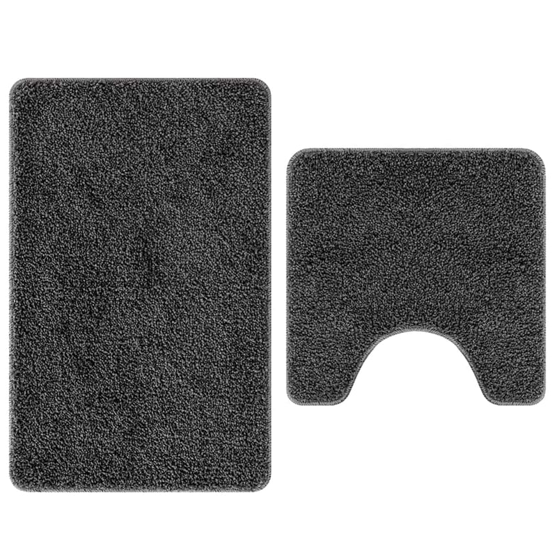 Load image into Gallery viewer, Vidaxl antislip badmat set 2 pcs donkergrijs pp

