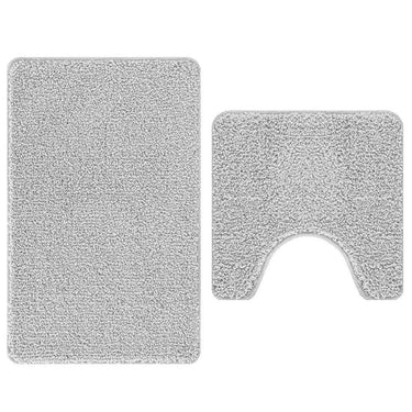 Vidaxl antislip badmat set 2 pcs grijs pp