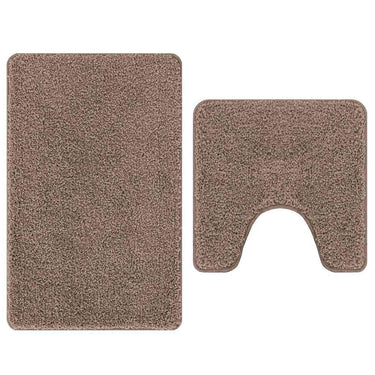 Vidaxl antislip badmat set 2 pcs bruin pp