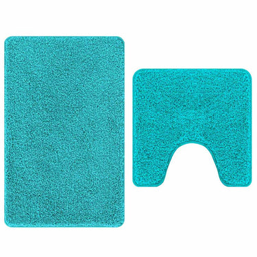 Vidaxl antislip badmat set 2 pcs turquoise pp