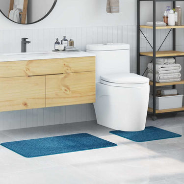 Vidaxl antislip badmat set 2 pcs blauw pp