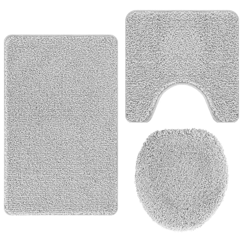 Load image into Gallery viewer, Vidaxl antislip badmat set 3 pcs grijs pp
