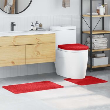 Vidaxl antislip badmat set 3 pcs rood pp