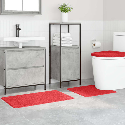 Vidaxl antislip badmat set 3 pcs rood pp