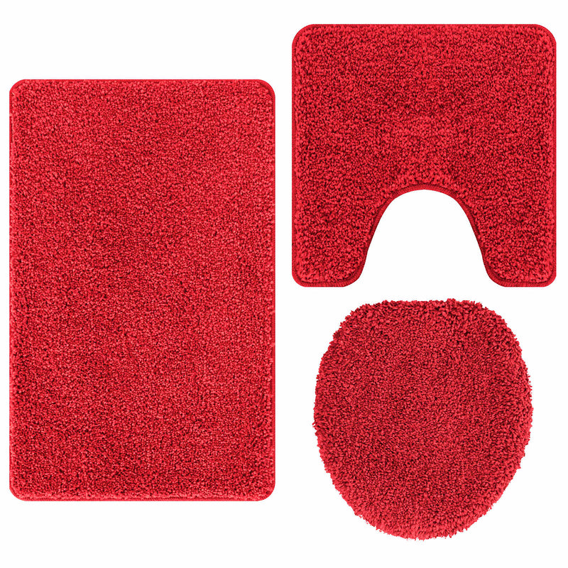 Load image into Gallery viewer, Vidaxl antislip badmat set 3 pcs rood pp

