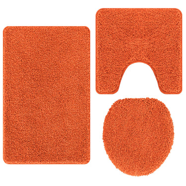 Vidaxl antislip badmat set 3 pcs oranje pp