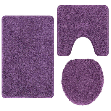Vidaxl antislip badmat set 3 pcs paars pp